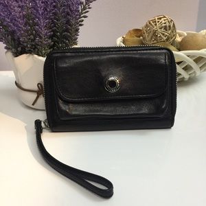 Coach Black Leather Wristlet